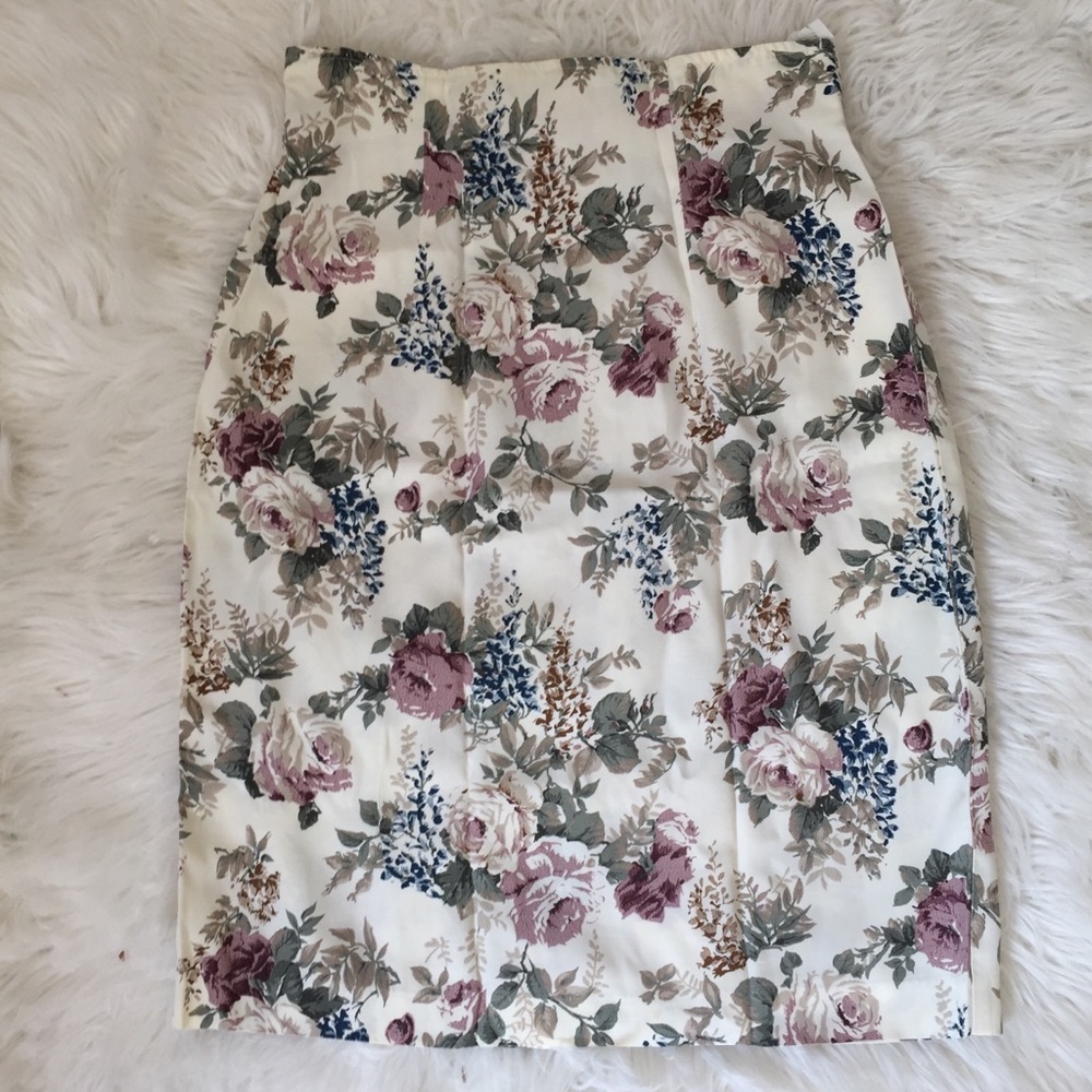 Vintage La Belle 90s 1990s Floral Pencil High Wais